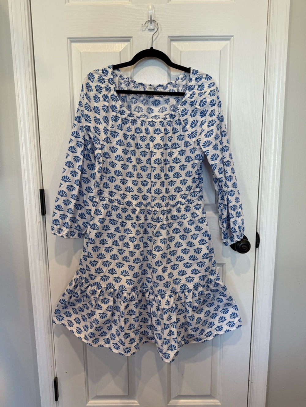 J. Crew Factory ADORABLE Dress with Blue Shell Motif